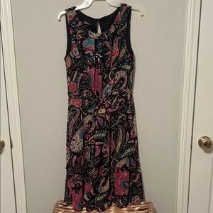 AGB Black and Pink Paisley Mini Dress
